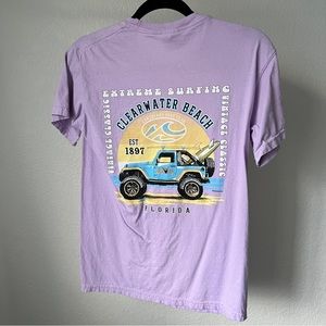 Clearwater Beach Florida Purple Souvenir Graphic Tee Size S